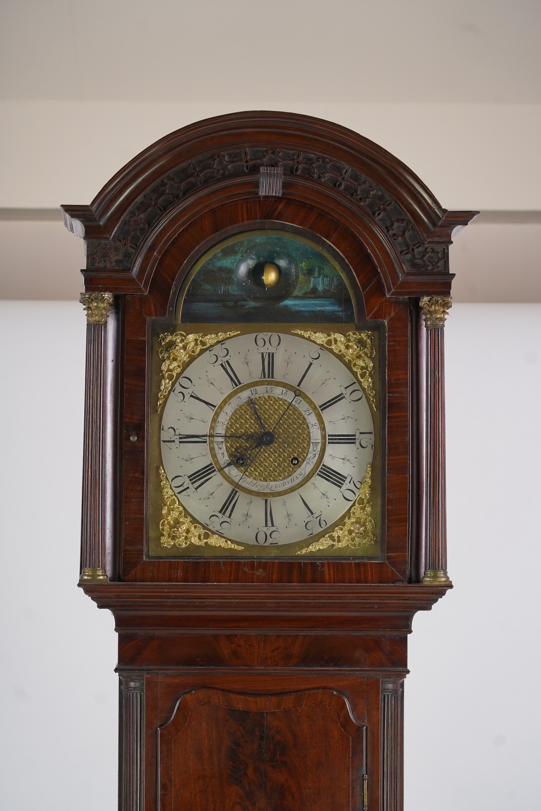 A mid 18th century mahogany eight day longcase clock, the inner chapter ring signed D. Seddon, Frodsham, for Daniel Seddon